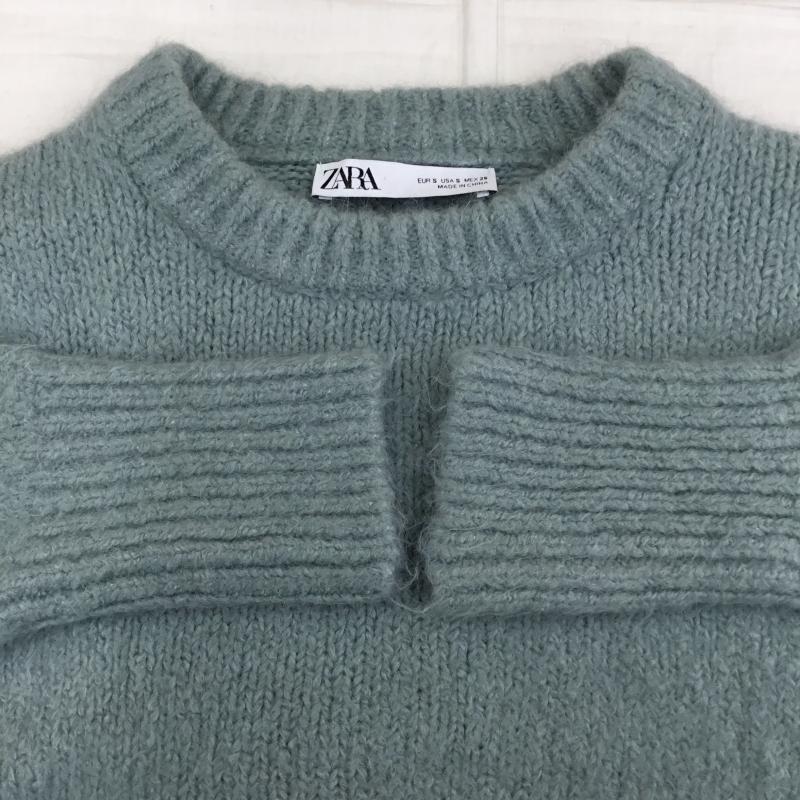 ザラ ZARA ニット、セーター 長袖 S 無地 薄緑 / ライトグリーン /  レディース USED 古着 中古 10138254