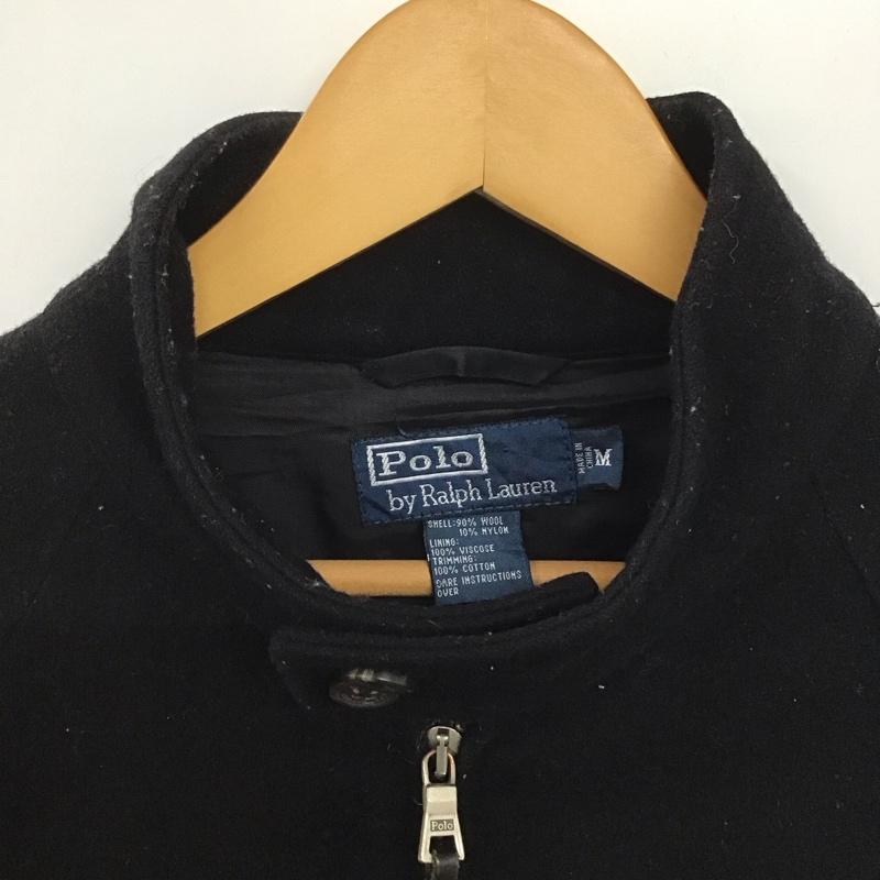 ポロバイラルフローレン Polo by RALPH LAUREN ジャケット、上着 ジャケット、ブレザー ジップアップジャケット アウター 古着 スタンドカラー M ロゴ、文字 黒 / ブラック /  メンズ USED 古着 中古 10143437