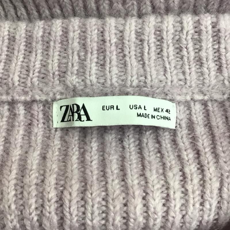 ザラ ZARA ニット、セーター 長袖 5755 340 602 クルーネック L 無地 紫 / パープル /  レディース USED 古着 中古 10119613