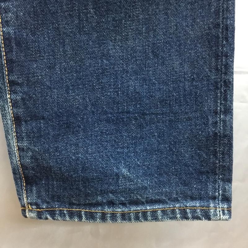 エヴィス EVISU パンツ デニム、ジーンズ 28 × 35 ジーパン 28インチ プリント 青 / ブルー /  メンズ USED 古着 中古 10109688