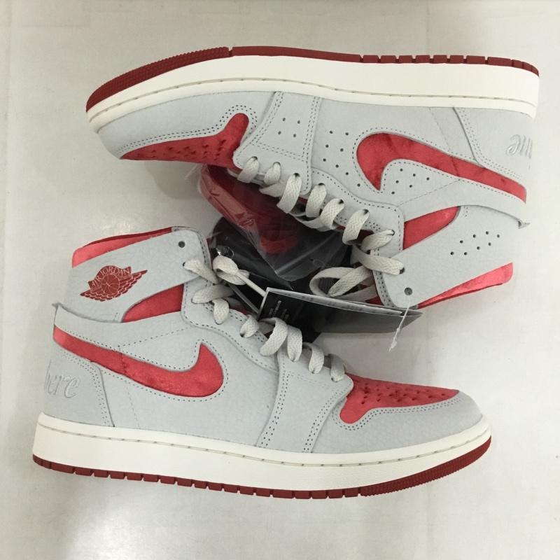ナイキ NIKE スニーカー スニーカー DV1304-106 W AIR JORDAN 1 ZOOM CMFT 2 25cm 箱有 25.0cm ロゴ、文字 灰 / グレー / X 赤 / レッド /  レディース USED 古着 中古 10142825