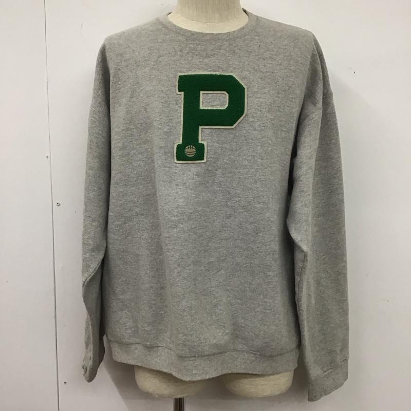 古着 USED トレーナー 長袖 長袖トレーナー スウェット クルーネック リブスウェットカットソー L ロゴ、文字 灰 / グレー /  メンズ USED 古着 中古 10124775