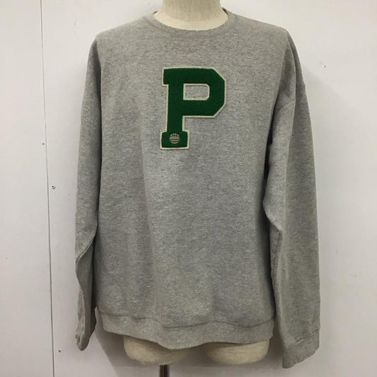 古着 USED トレーナー 長袖 長袖トレーナー スウェット クルーネック リブスウェットカットソー L ロゴ、文字 灰 / グレー /  メンズ USED 古着 中古 10124775