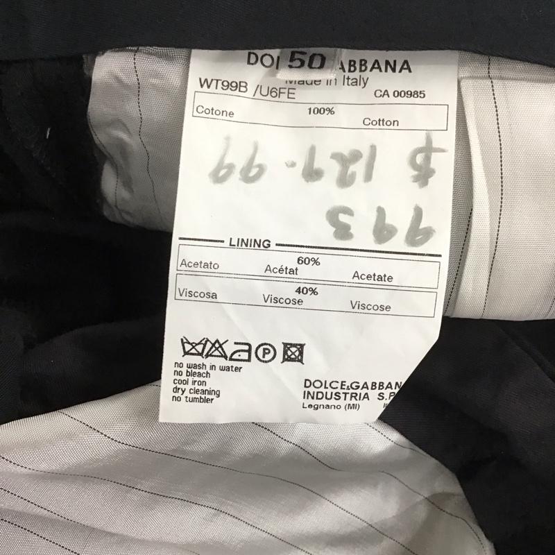 ドルチェアンドガッバーナ DOLCE&GABBANA パンツ スラックス スラックス ワイドパンツ カジュアルパンツ ストレートパンツ 無地 黒 / ブラック /  メンズ USED 古着 中古 10106564