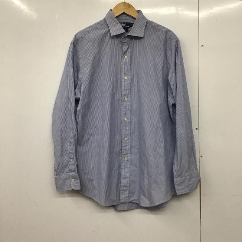 ポロバイラルフローレン Polo by RALPH LAUREN シャツ、ブラウス 長袖 長袖シャツ ストライプシャツ カラーシャツ ストライプ 白 / ホワイト / X 水色 / ライトブルー /  メンズ USED 古着 中古 10150368