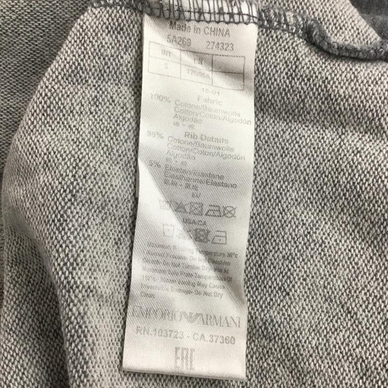エンポリオアルマーニ EMPORIO ARMANI カットソー 長袖 長袖カットソー プリントカットソー クルーネック S ロゴ、文字 灰 / グレー /  メンズ USED 古着 中古 10131274