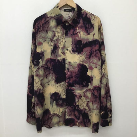 グラム glamb シャツ、ブラウス 長袖 GB0224/SH09 glamb グラム Abstract Galaxy Shirt アブストラクトギャラクシーシャツ M 総柄 紫 / パープル / X ベージュ / ベージュ /  メンズ USED 古着 中古 10140929