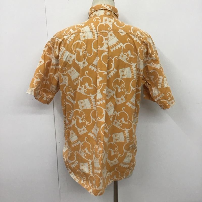 リーバイス Levi s シャツ、ブラウス 半袖 半袖シャツ プリントシャツ ボタンダウンシャツ カジュアルシャツ M プリント 白 / ホワイト / X 橙 / オレンジ /  メンズ USED 古着 中古 10106607