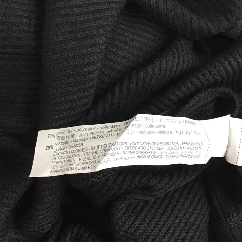 ザラ ZARA カーディガン 長袖 0264 603 800 ロング丈 Vネック L 無地 黒 / ブラック /  レディース USED 古着 中古 10120036