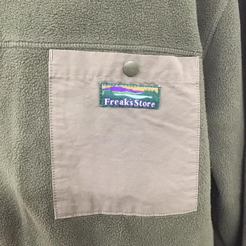 フリークスストア FREAK S STORE ジャケット、上着 ジャケット、ブレザー 長袖フリースジャケット 長袖カットソー 前ボタン スタンドカラー M ロゴ、文字 カーキ / カーキ /  メンズ USED 古着 中古 10127509