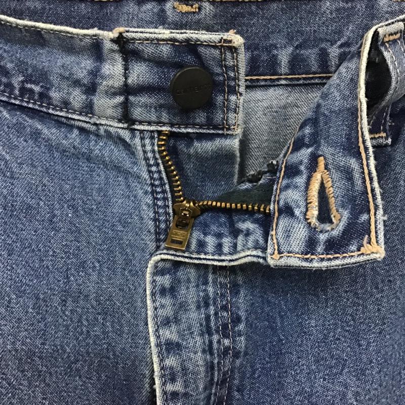 カーハート Carhartt パンツ デニム、ジーンズ デニムパンツ ワイドパンツ カーゴパンツ ワークパンツ 34 無地 インディゴ / インディゴ /  メンズ USED 古着 中古 10105586