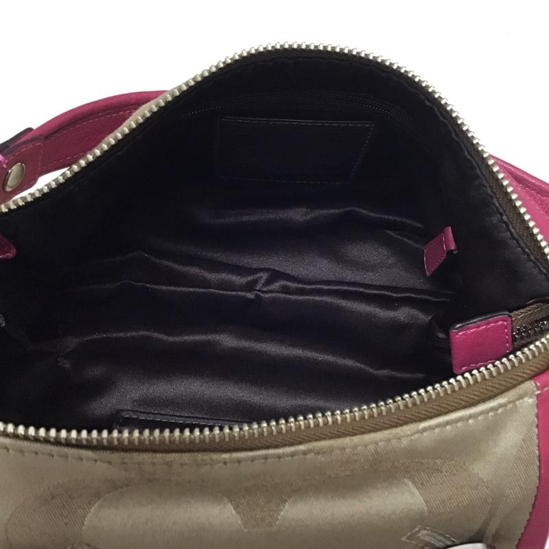 コーチ COACH ハンドバッグ ハンドバッグ F13833 シグネチャー ショルダー 2WAY 総柄 ベージュ / ベージュ / X 桃 / ピンク /  レディース USED 古着 中古 10112185