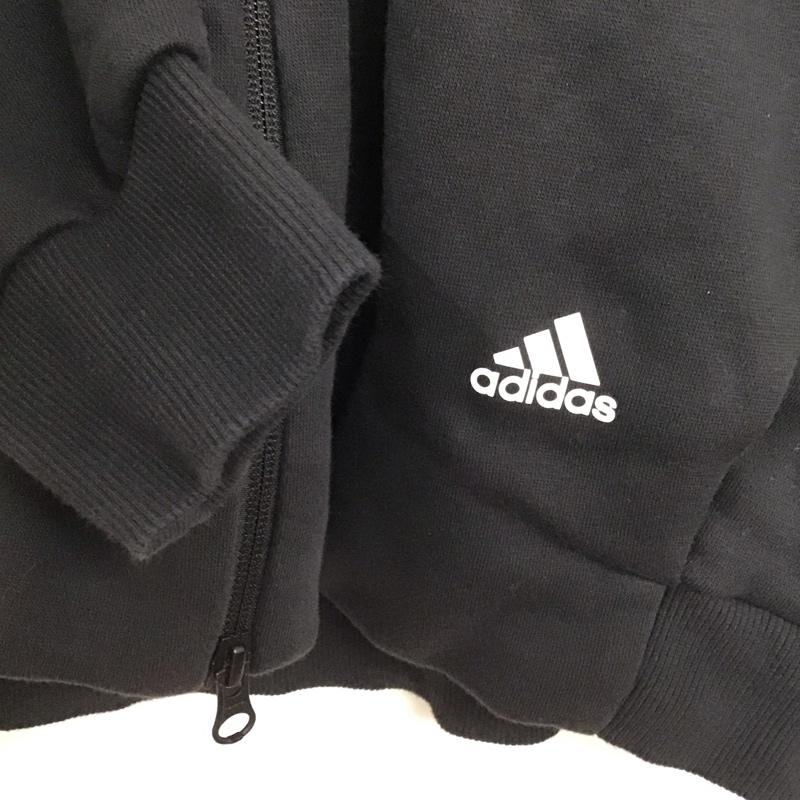 アディダス adidas パーカー 長袖 gf6977 ジップパーカー スポーツウェア ロゴ、文字 黒 / ブラック /  メンズ USED 古着 中古 10144550
