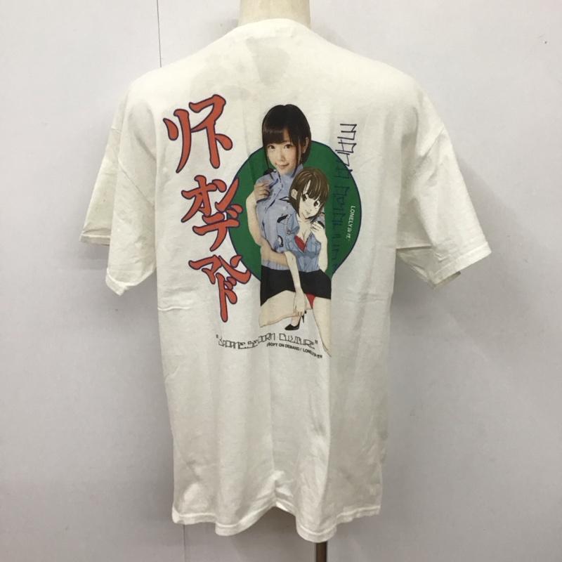 ロンリー LONELY論理 Tシャツ 半袖 半袖カットソー プリントTシャツ クルーネックカットソー XL ロゴ、文字 白 / ホワイト /  メンズ USED 古着 中古 10113909