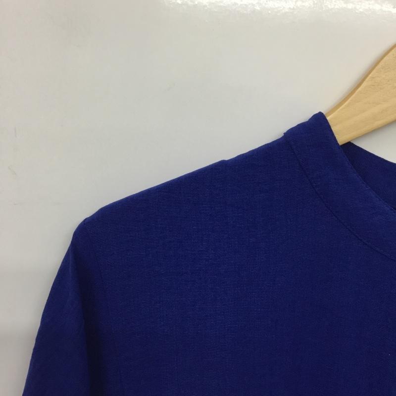 オズモーシス OSMOSIS シャツ、ブラウス 半袖 597006-718B ワイドビッグブラウス ONE SIZE 無地 青 / ブルー /  レディース USED 古着 中古 10144638