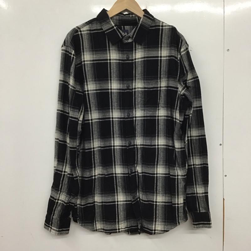 ギャップ GAP シャツ、ブラウス 長袖 長袖シャツ チェックシャツ カラーシャツ M チェック 白 / ホワイト / X 黒 / ブラック /  メンズ USED 古着 中古 10140110