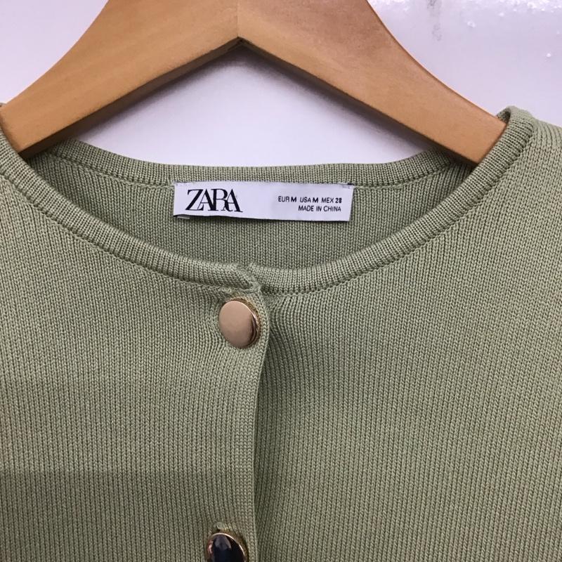 ザラ ZARA ジャケット、上着 ジャケット、ブレザー 4192 003 511 ノーカラー カーディガン M 無地 薄緑 / ライトグリーン /  レディース USED 古着 中古 10139583