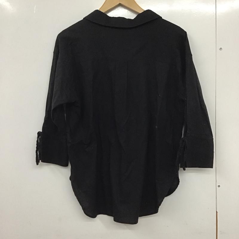 マウジー MOUSSY シャツ、ブラウス 七分袖 029BAA30-5170 FREE 無地 黒 / ブラック /  レディース USED 古着 中古 10133174