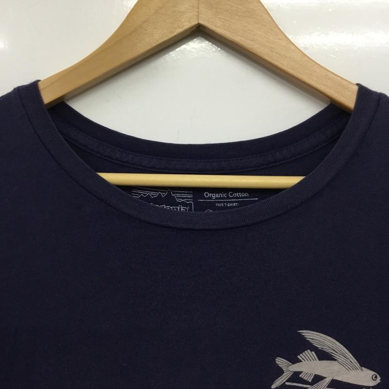 パタゴニア patagonia Tシャツ 半袖 半袖カットソー プリントTシャツ クルーネックカットソー L プリント 紺 / ネイビー /  メンズ USED 古着 中古 10150878