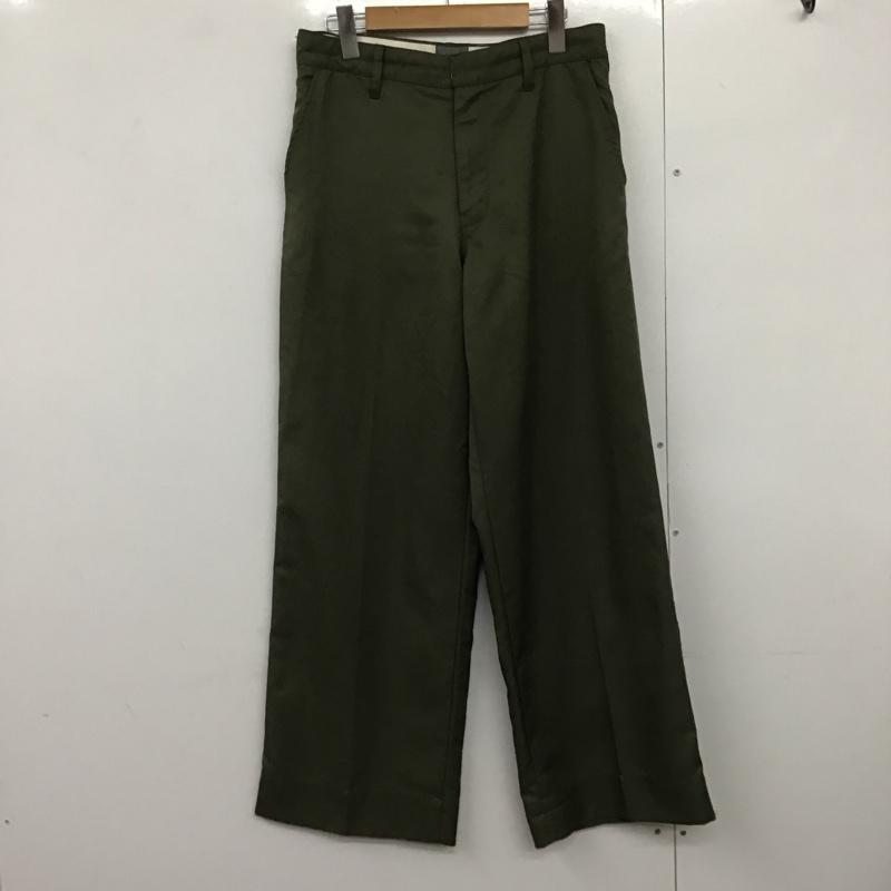 ニコアンド niko and... パンツ スラックス スラックスパンツ ワイドパンツ カジュアルパンツ L 無地 カーキ / カーキ /  メンズ USED 古着 中古 10140476
