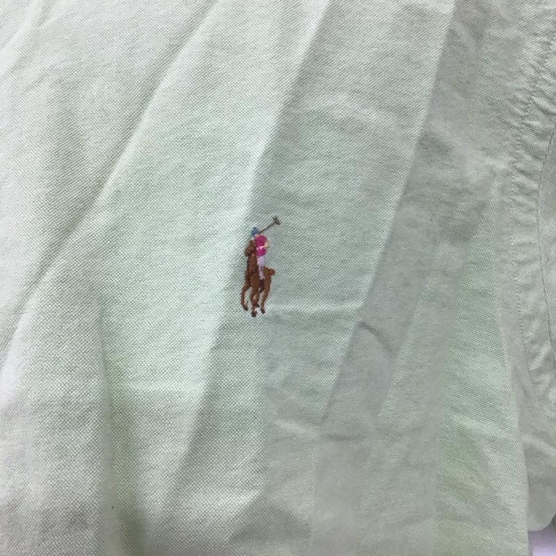 ラルフローレン RALPHLAUREN シャツ、ブラウス 長袖 ボタンダウン コットン XXL ワンポイント 薄緑 / ライトグリーン /  メンズ USED 古着 中古 10112936