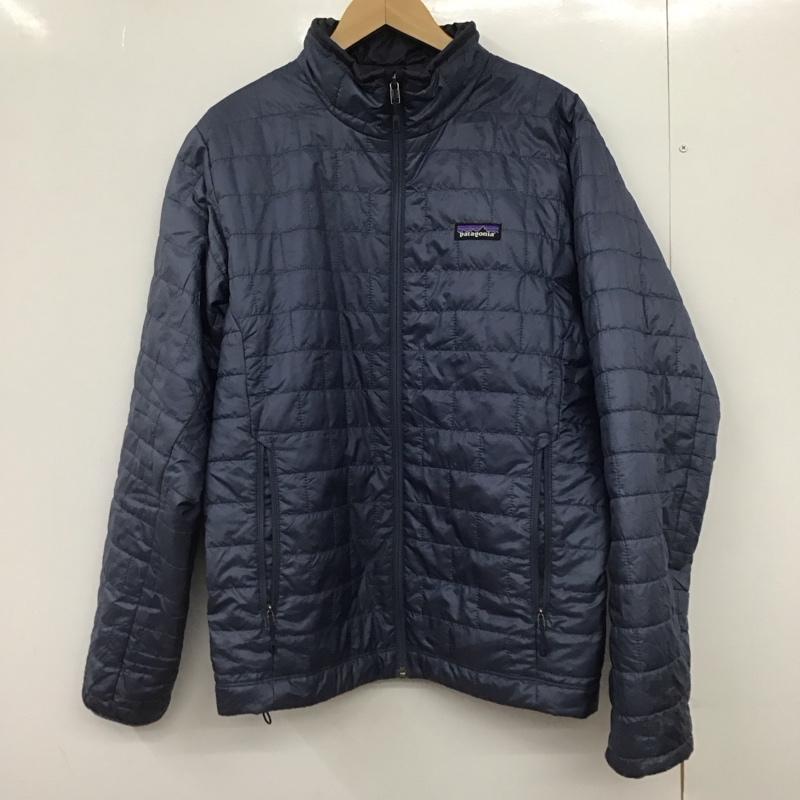 パタゴニア patagonia ジャケット、上着 ジャケット、ブレザー ジップアップジャケット キルティングジャケット アウター M ロゴ、文字 紺 / ネイビー /  メンズ USED 古着 中古 10147375