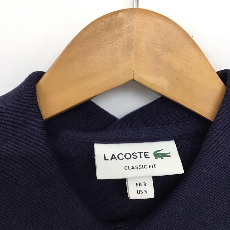 ラコステ LACOSTE ポロシャツ 半袖 半袖ポロシャツ カラーシャツ 半袖カットソー 3 ロゴ、文字 紺 / ネイビー /  メンズ USED 古着 中古 10149613