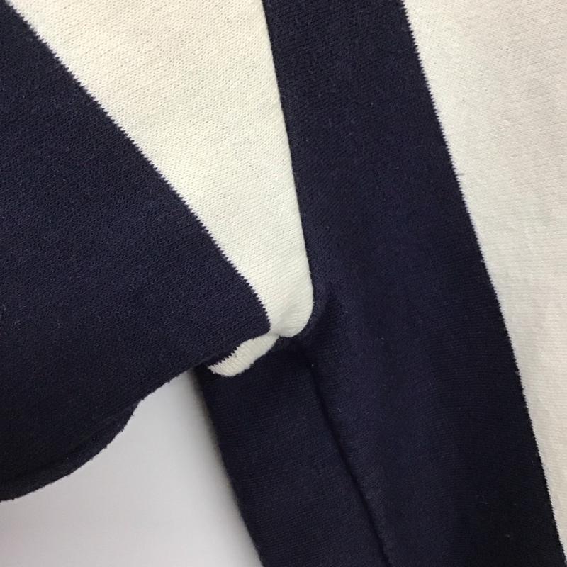 古着 USED トレーナー 長袖 長袖トレーナー スウェット クルーネック プルオーバー L ストライプ 白 / ホワイト / X 紺 / ネイビー /  メンズ USED 古着 中古 10141755