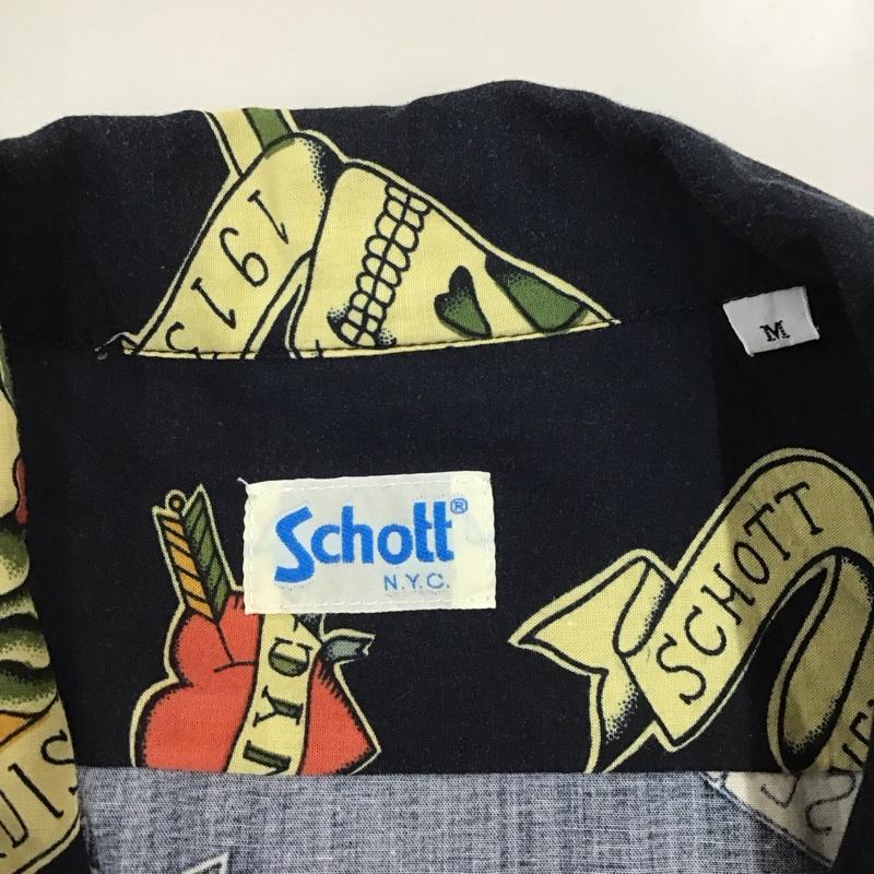 ショット schott シャツ、ブラウス 半袖 半袖シャツ カラーシャツ 半袖カットソー プリントシャツ M プリント マルチカラー / マルチカラー /  メンズ USED 古着 中古 10116575