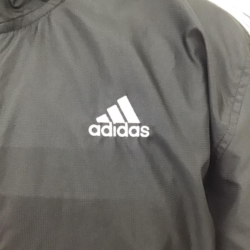 アディダス adidas ジャケット、上着 ジャンパー、ブルゾン ジップアップジャケット ジャンパー ジャケット カジュアルジャケット アウター M ロゴ、文字 黒 / ブラック /  メンズ USED 古着 中古 10117659
