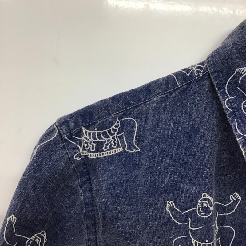 ゴースローキャラバン go slow caravan シャツ、ブラウス 長袖 長袖シャツ デニムシャツ カラーシャツ プリントシャツ 3 プリント インディゴ / インディゴ /  メンズ USED 古着 中古 10145824