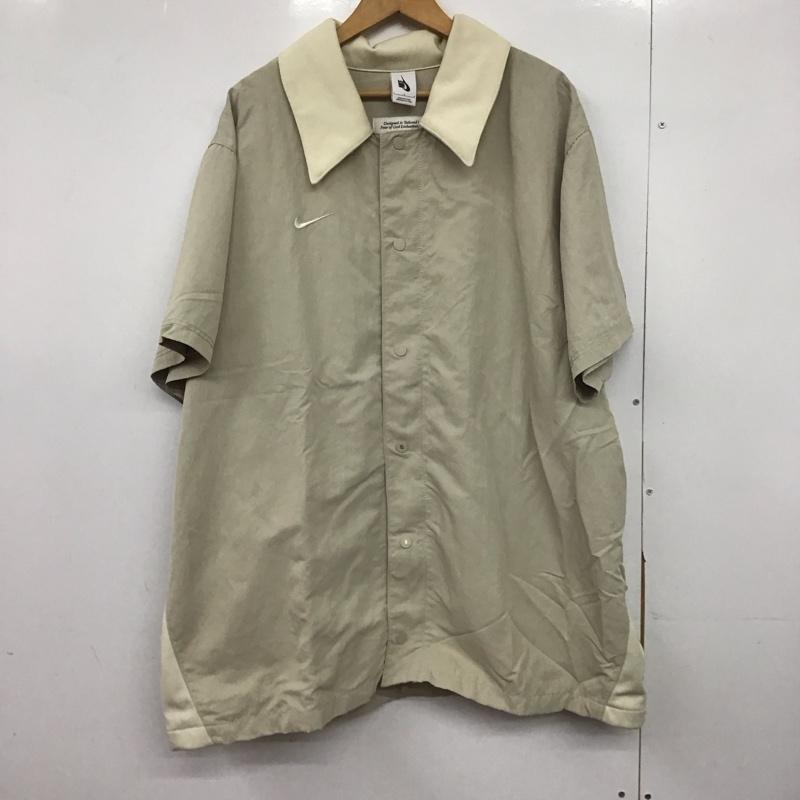 ナイキ NIKE ジャケット、上着 ジャケット、ブレザー cu4616-271 半袖シャツ カジュアルシャツ L ロゴ、文字 ベージュ / ベージュ /  メンズ USED 古着 中古 10146773