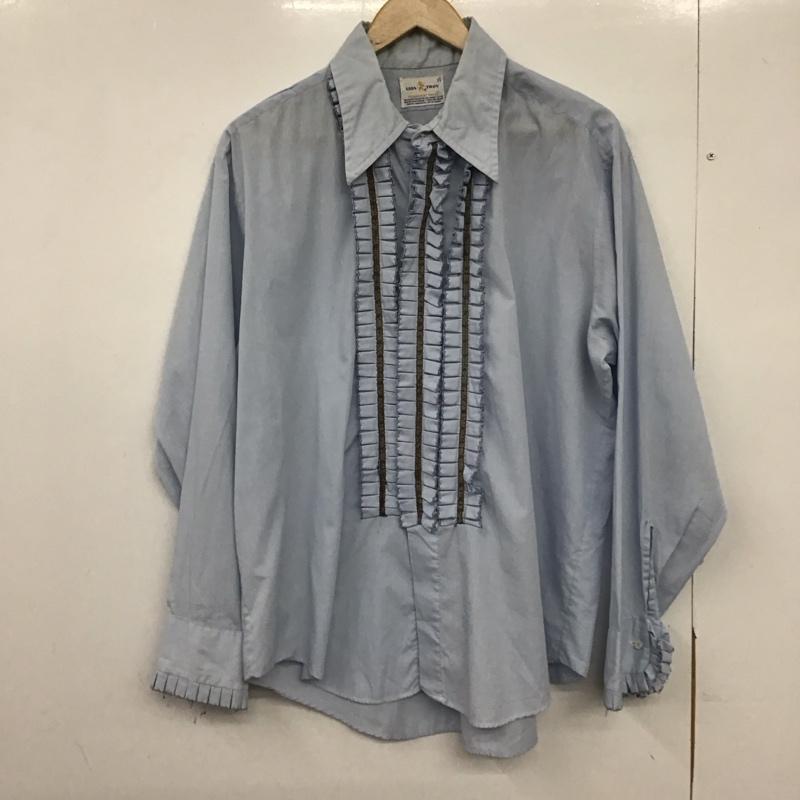 古着 USED シャツ、ブラウス 長袖 長袖シャツ 無地シャツ カラーシャツ フリルシャツ 無地 水色 / ライトブルー /  メンズ USED 古着 中古 10148368