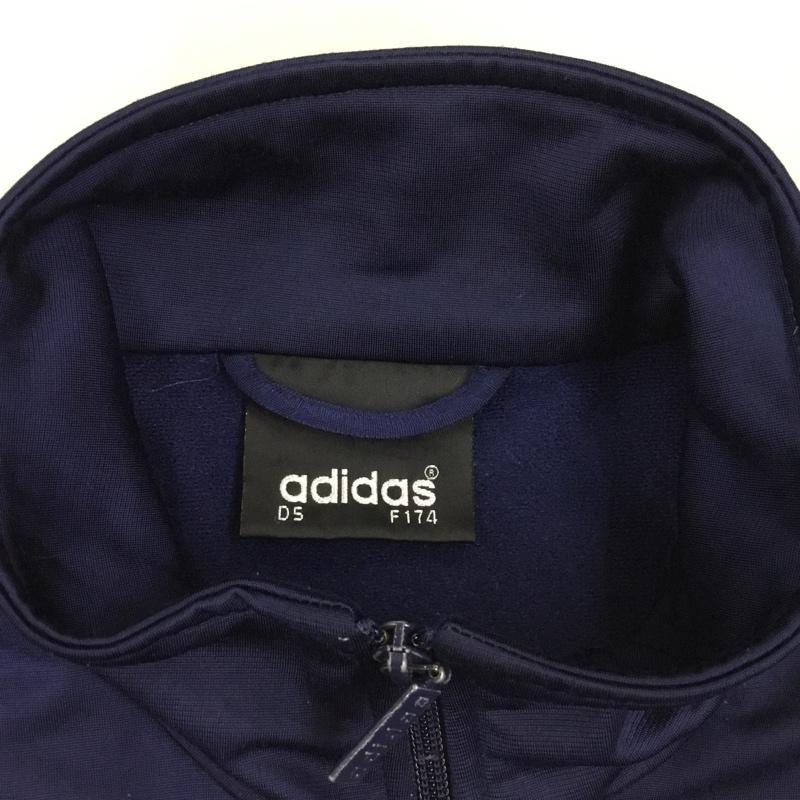 アディダス adidas ジャケット、上着 ジャケット、ブレザー トラックジャケット ジャージ M ロゴ、文字 紺 / ネイビー / X 白 / ホワイト /  メンズ USED 古着 中古 10111364