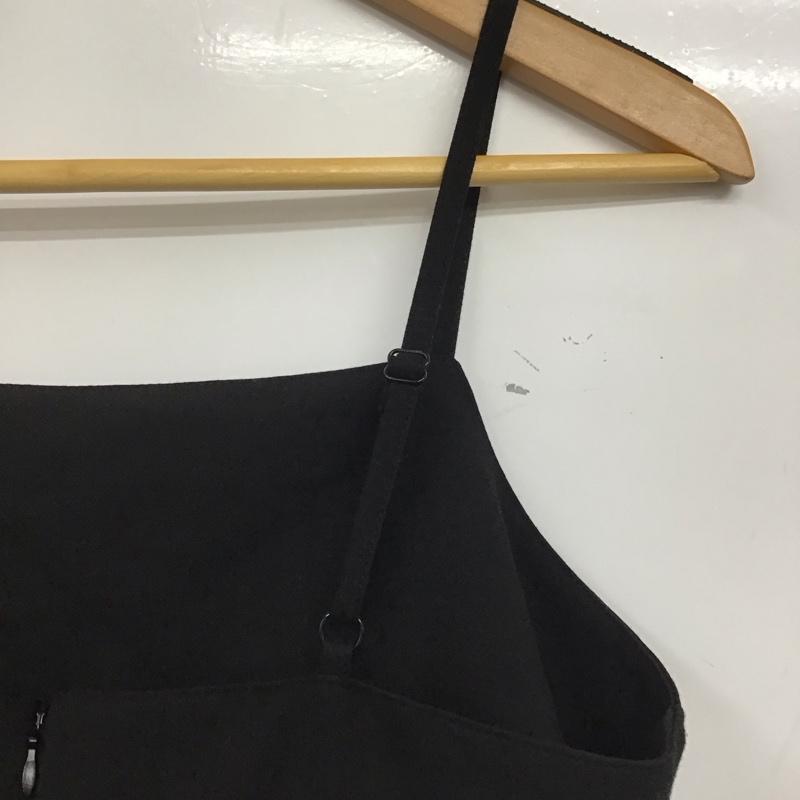 ヘザー Heather ワンピース ロングスカート HE070049CF 華奢キャミIラインワンピース 前スリット FREE 無地 黒 / ブラック /  レディース USED 古着 中古 10142273