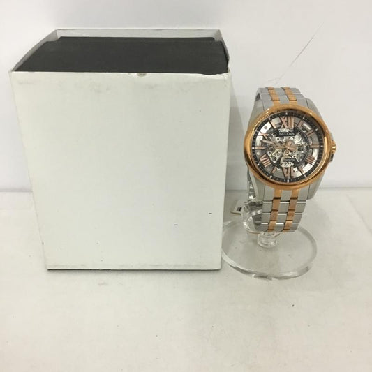ブローバ BULOVA 腕時計 アナログ（自動巻き） 98A166 AUTOMATIC クラシック サットン 箱有 ロゴ、文字 銀 / シルバー /  メンズ USED 古着 中古 10133871