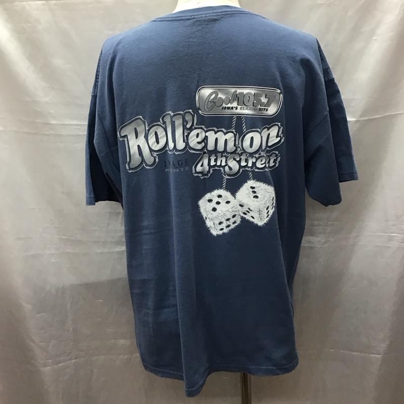 古着 USED Tシャツ 半袖 半袖カットソー プリントTシャツ クルーネックカットソー XL プリント 青 / ブルー /  メンズ USED 古着 中古 10116223