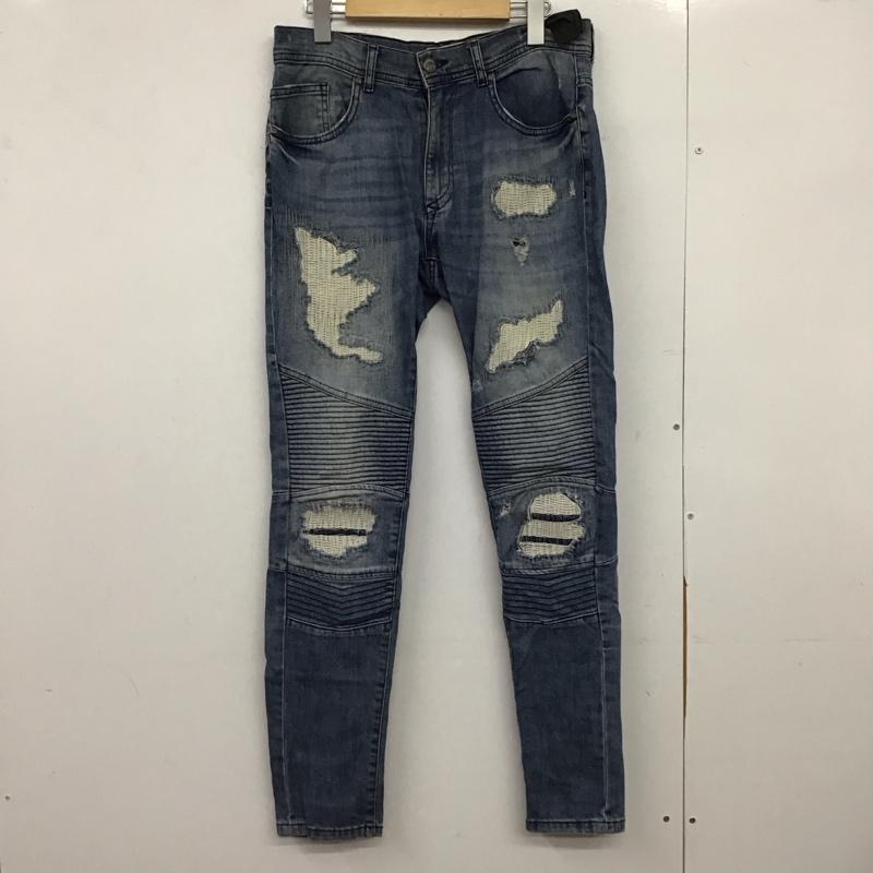 ザラメン ZARA MAN パンツ デニム、ジーンズ デニムパンツ スリムパンツ カジュアルパンツ ストレッチパンツ zmdc 38 ダメージ加工 インディゴ / インディゴ /  メンズ USED 古着 中古 10149726