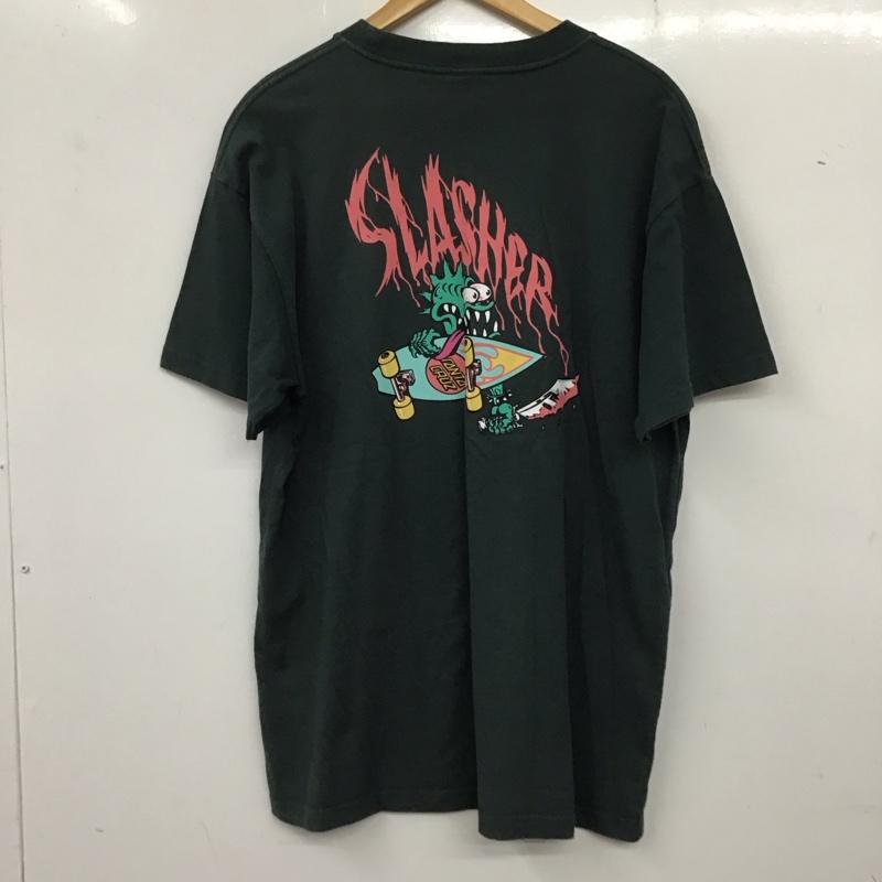 サンタクルーズ SANTA CRUZ Tシャツ 半袖 半袖カットソー プリントTシャツ クルーネックカットソー L ロゴ、文字 緑 / グリーン /  メンズ USED 古着 中古 10136156