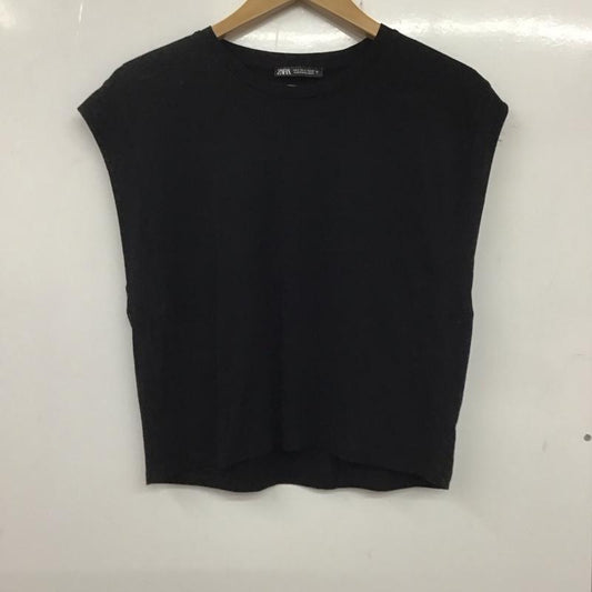 ザラ ZARA カットソー 半袖 S 無地 黒 / ブラック /  レディース USED 古着 中古 10136521
