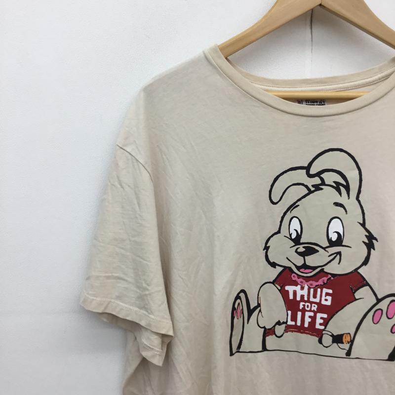 ゲス Guess Tシャツ 半袖 GUESS BRANDALISED(R) WITH GRAFFITI BY BANKSY Thug Bunny Tee XL プリント X キャラクター 茶 / ブラウン /  メンズ USED 古着 中古 10129215