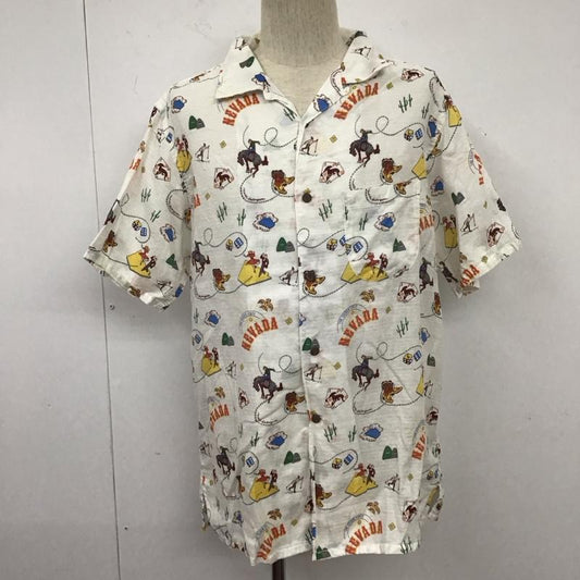 サニースポーツ SUNNY SPORTS シャツ、ブラウス 半袖 半袖シャツ カラーシャツ カジュアルシャツ プリントシャツ XL プリント 白 / ホワイト /  メンズ USED 古着 中古 10111652