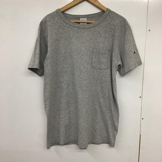 チャンピオン Campion Tシャツ 半袖 半袖カットソー 無地Tシャツ クルーネックカットソー M 無地 灰 / グレー /  メンズ USED 古着 中古 10132589