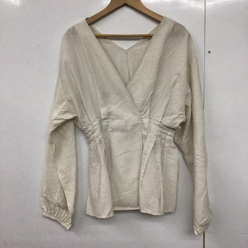 ローリーズファーム LOWRYS FARM カットソー 長袖 長袖カットソー 無地カットソー Vネック FREE 無地 白 / ホワイト /  レディース USED 古着 中古 10142674