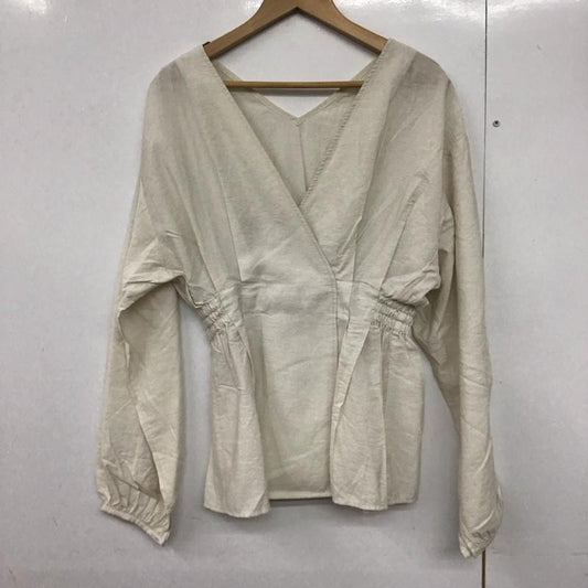 ローリーズファーム LOWRYS FARM カットソー 長袖 長袖カットソー 無地カットソー Vネック FREE 無地 白 / ホワイト /  レディース USED 古着 中古 10142674