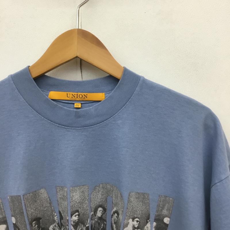 ユニオン UNION Tシャツ 半袖 UNION TOKYO SUMMER OF HATE TEE L ロゴ、文字 水色 / ライトブルー / X グレージュ / グレージュ / X 灰 / グレー /  メンズ USED 古着 中古 10130859