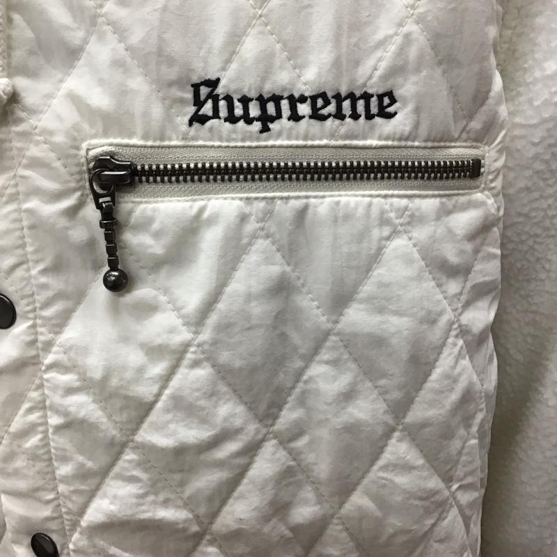シュプリーム Supreme ジャケット、上着 ジャケット、ブレザー キルティングジャケット ノーカラージャケット ボタン前開ジャケット パーカー M ロゴ、文字 白 / ホワイト /  メンズ USED 古着 中古 10113586