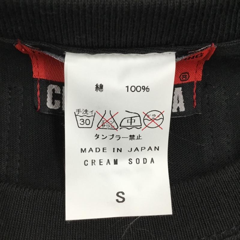 クリームソーダ CREAMSODA Tシャツ 半袖 半袖カットソー プリントTシャツ クルーネックカットソー S ロゴ、文字 黒 / ブラック /  メンズ USED 古着 中古 10114596