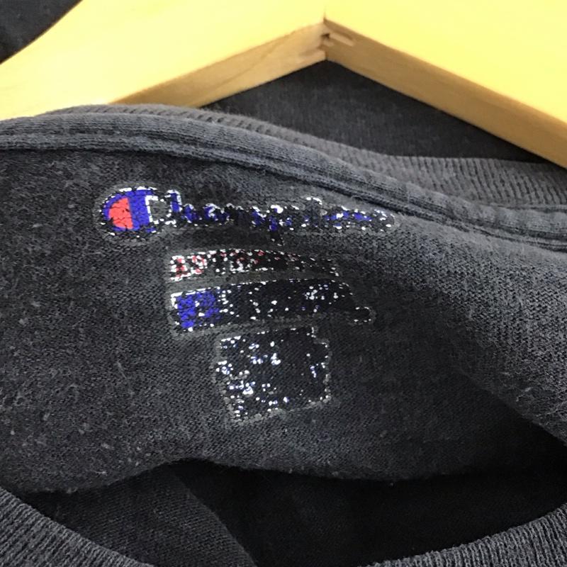 チャンピオン Champion Tシャツ 半袖 半袖カットソー プリントTシャツ クルーネックカットソー プリント 黒 / ブラック /  メンズ USED 古着 中古 10140651
