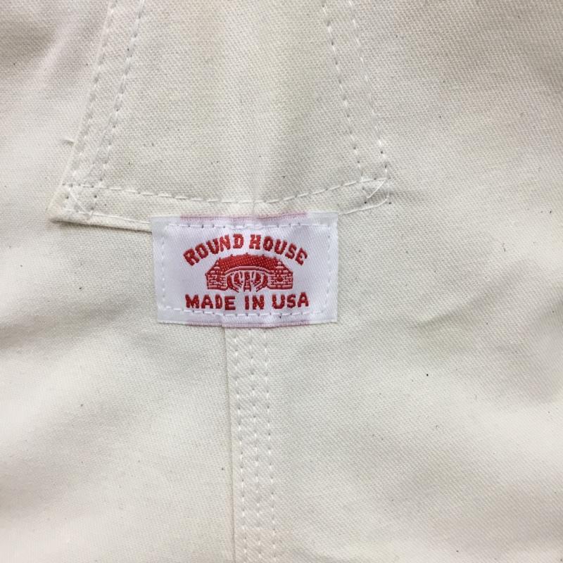 ラウンドハウス ROUND HOUSE サロペット・オーバーオール サロペット、オーバーオール オーバーオール オールインワン ワイドパンツ カジュアルパンツ ロゴ、文字 アイボリー / アイボリー /  メンズ USED 古着 中古 10120471